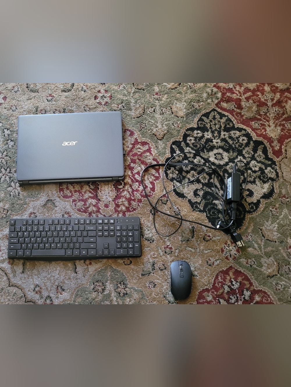 Acer Aspire 3 15.6in  Gray Laptop with Black Wireless Keyboard & Mouse